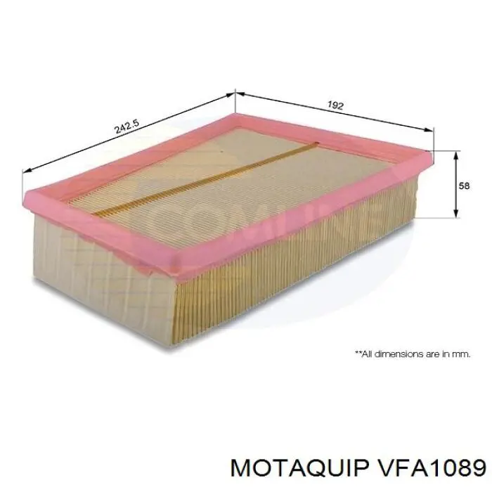Filtro aire Motaquip VFA1089
