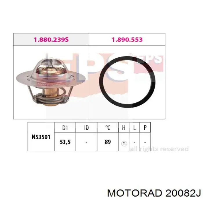 200-82J Motorad termostato, refrigerante