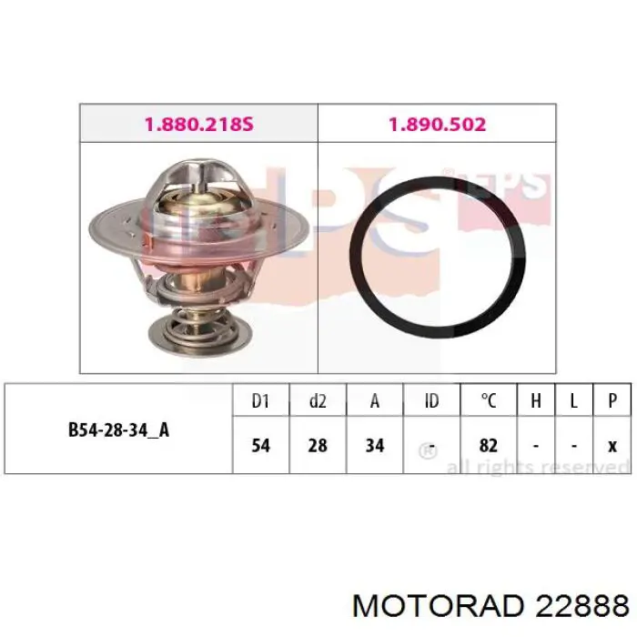 228-88 Motorad termostato, refrigerante