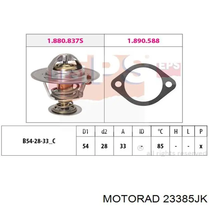 233-85JK Motorad termostato