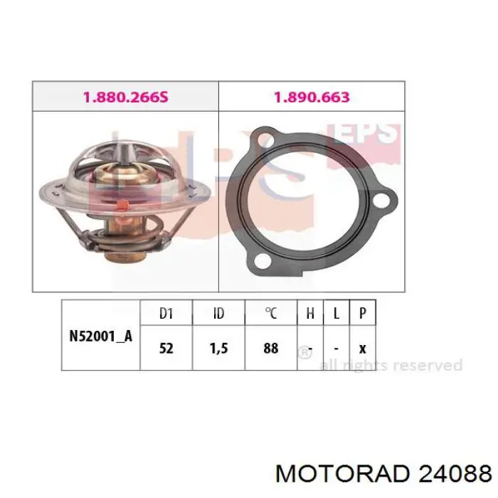 240-88 Motorad termostato, refrigerante