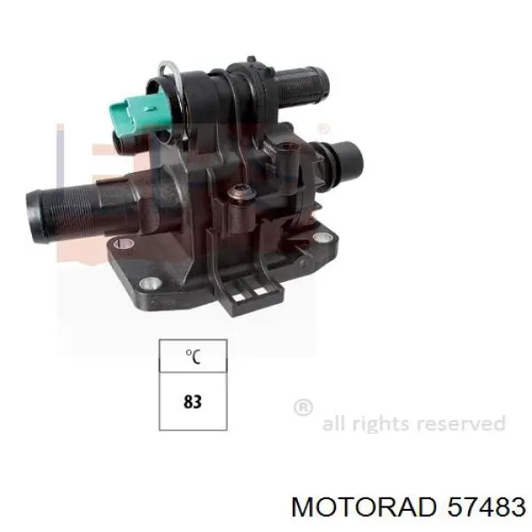 574-83 Motorad caja del termostato