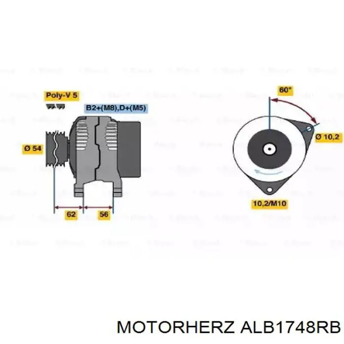 ALB1748RB Motorherz alternador