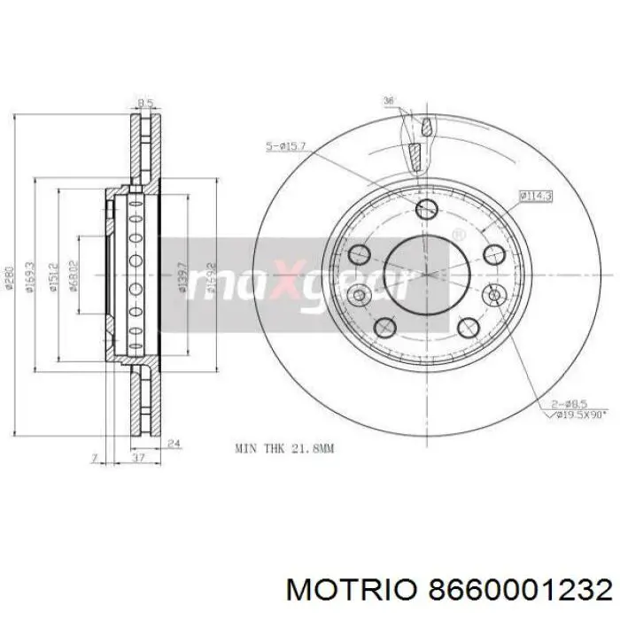 Freno de disco delantero Renault DUSTER 2 HM