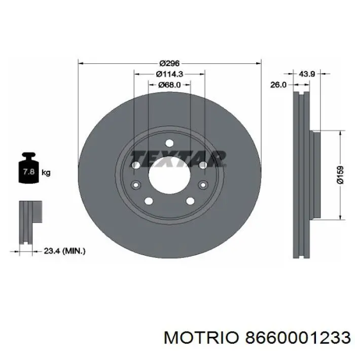 8660001233 Motrio disco de freno delantero