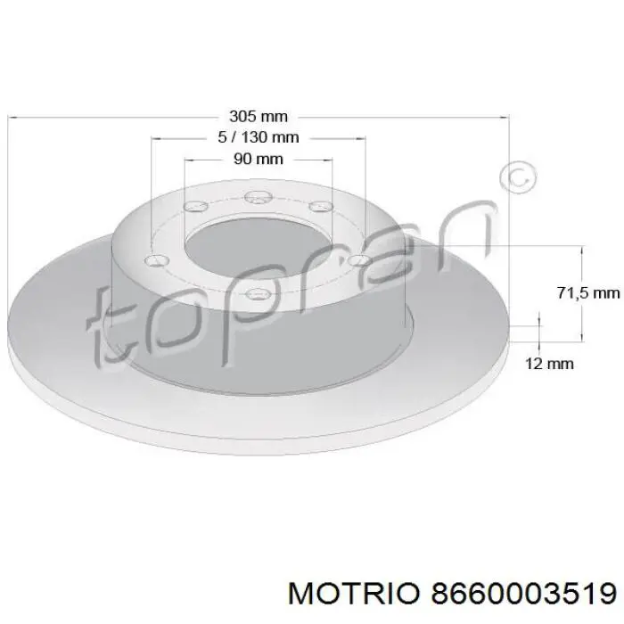 8660003519 Motrio disco de freno trasero