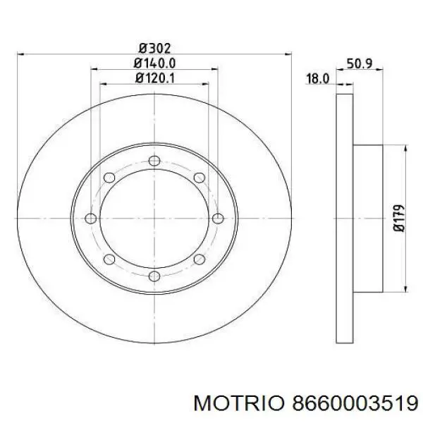 8660003519 Motrio Freno de disco trasero