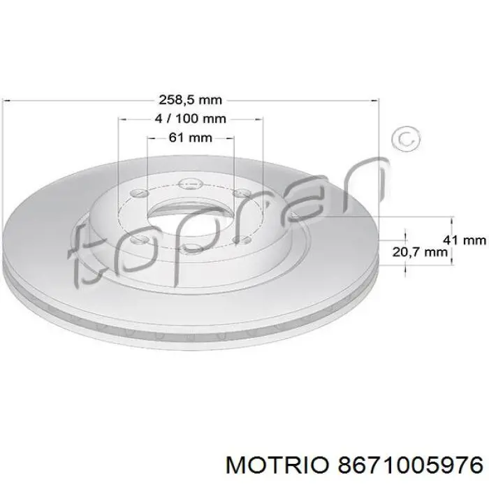 8671005976 Motrio freno de disco delantero