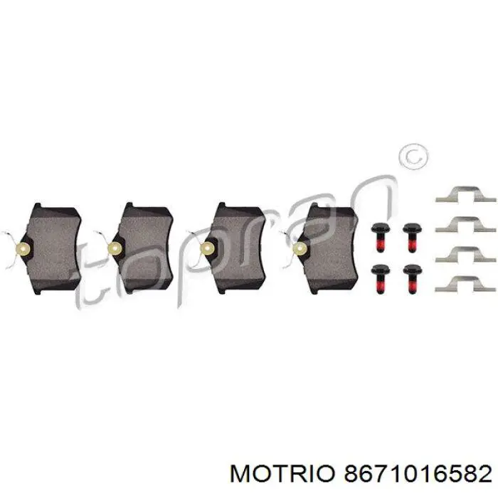 8671016582 Motrio pastillas de freno traseras