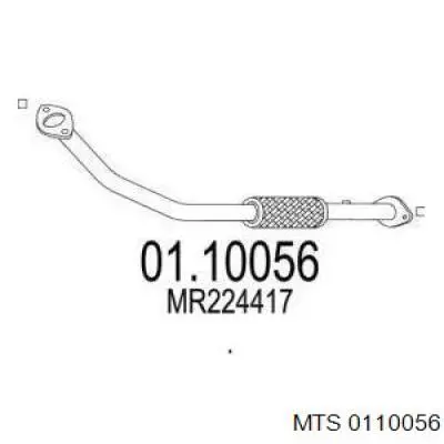 01.10056 MTS tubo de admisión del silenciador de escape delantero