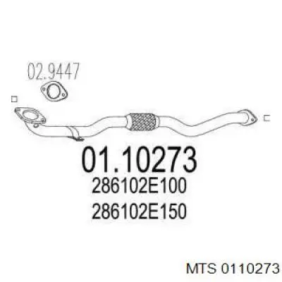 0110273 MTS tubo de admisión del silenciador de escape delantero