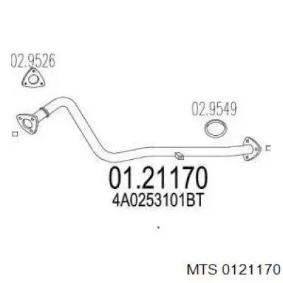 Comprar 4A0253101CA VAG Tubo de admisión del silenciador de escape delantero
