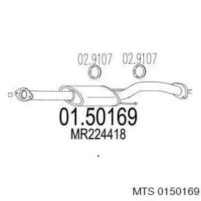 Silenciador central MTS 0150169 precio, desde 67,29 EUR