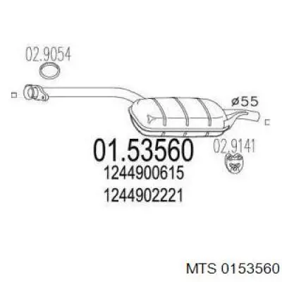Silenciador central Mercedes A1244919901 precio, desde 87,41 EUR
