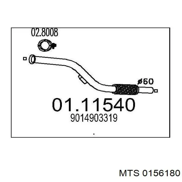 0156180 MTS silenciador del medio