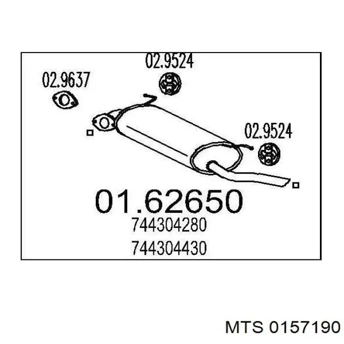 01.57190 MTS silenciador del medio