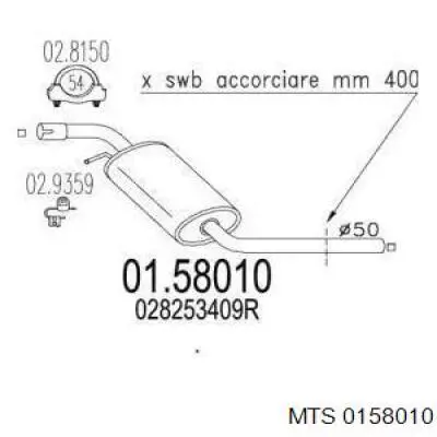 0158010 MTS silenciador del medio