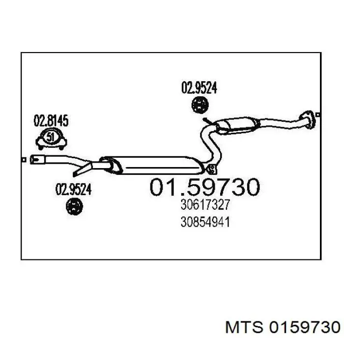 0159730 MTS silenciador del medio