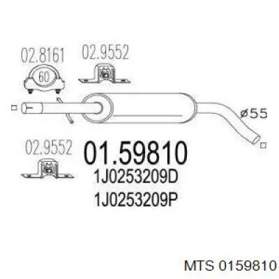 0159810 MTS silenciador del medio