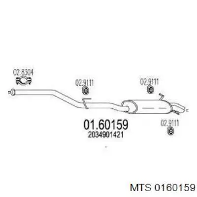 Silenciador trasero Mercedes A2034907121 precio, desde 123,42 EUR