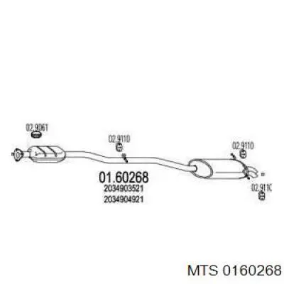 A2034903521 Mercedes Silenciador central y trasero
