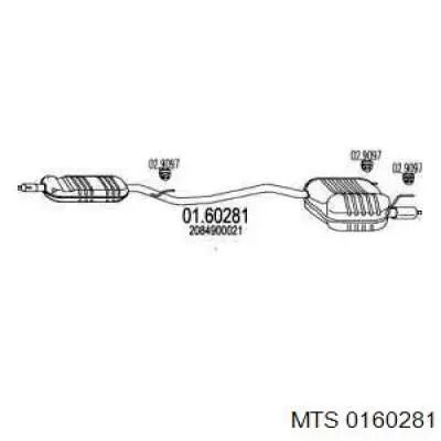 Comprar A2084900021 Mercedes Silenciador trasero