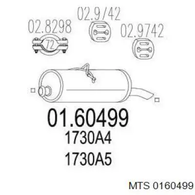 0160499 MTS Silenciador trasero