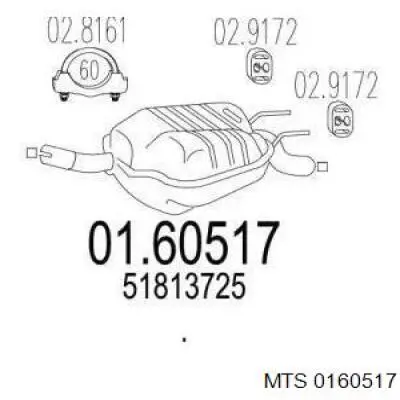 Comprar 51813725 Fiat/Alfa/Lancia Silenciador trasero