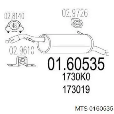 Comprar 1726NQ Peugeot/Citroen Silenciador trasero