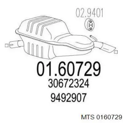 Comprar 9492907 Volvo Silenciador trasero