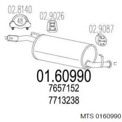 Silenciador trasero Fiat/Alfa/Lancia 7657152 precio, desde 63,59 EUR