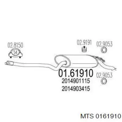 2014903415 Mercedes Silenciador trasero