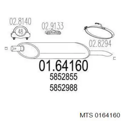 01.64160 MTS silenciador posterior