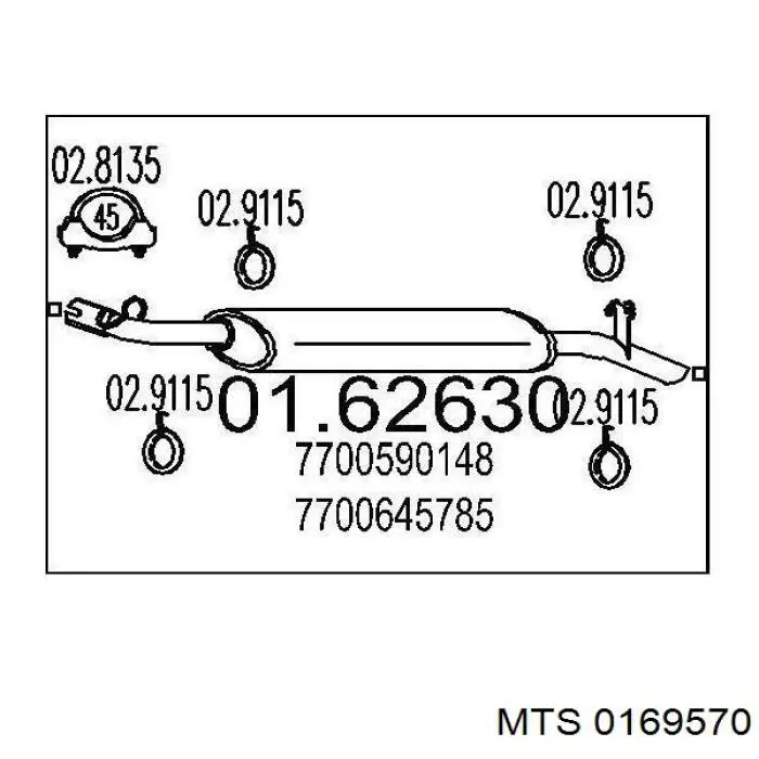 Comprar 1730P1 Peugeot/Citroen Silenciador trasero
