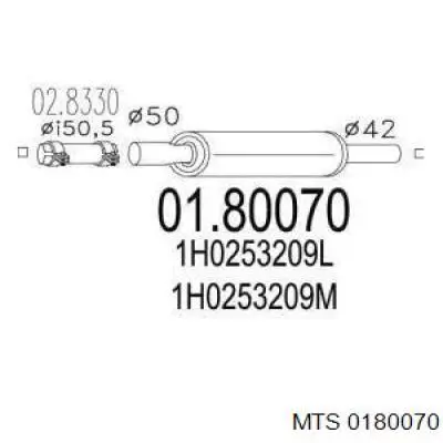 Silenciador central VAG JZW253209C precio, desde 61,61 EUR