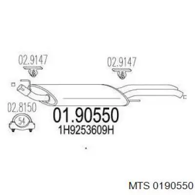 Silenciador trasero VAG 1H9253609H precio, desde 92,15 EUR