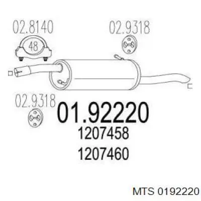 01.92220 MTS silenciador posterior