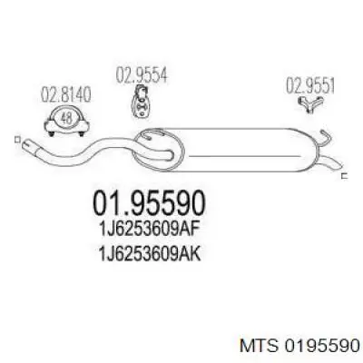01.95590 MTS silenciador posterior