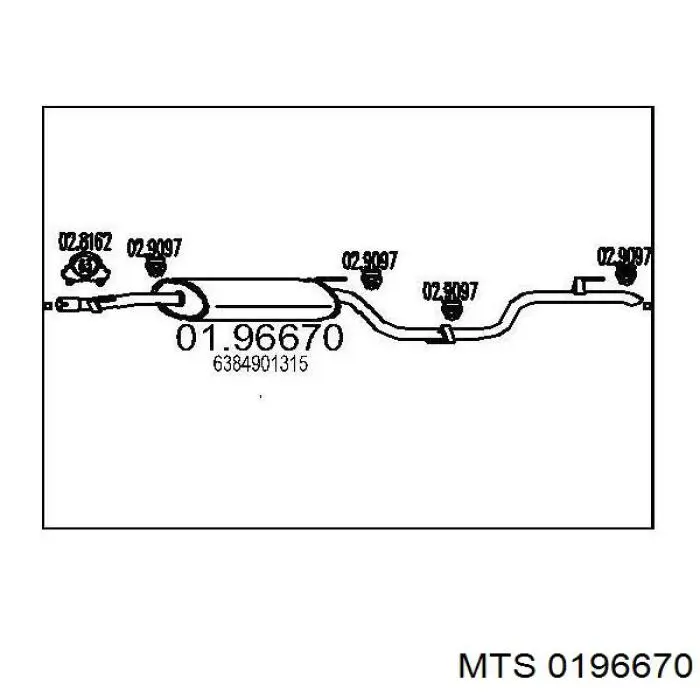 6384901315 Mercedes silenciador posterior