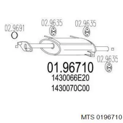 Silenciador trasero MTS 0196710 precio, desde 53,22 EUR