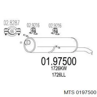 0197500 MTS silenciador posterior