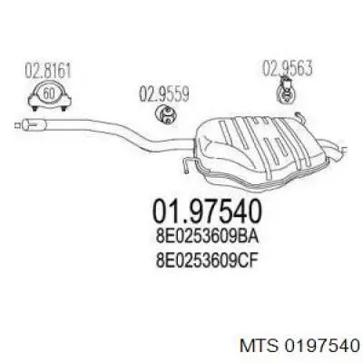 Comprar 8E0253609CF VAG Silenciador trasero