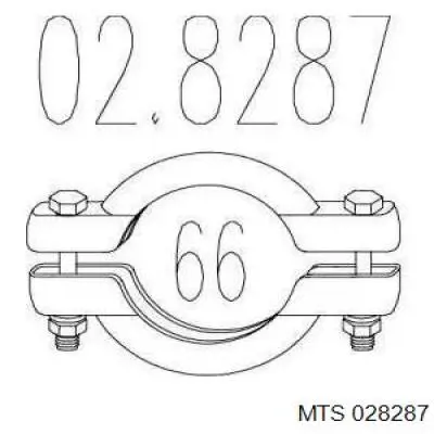 02.8287 MTS abrazadera de silenciador trasera