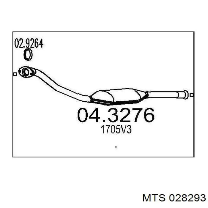 02.8293 MTS abrazadera de silenciador delantera