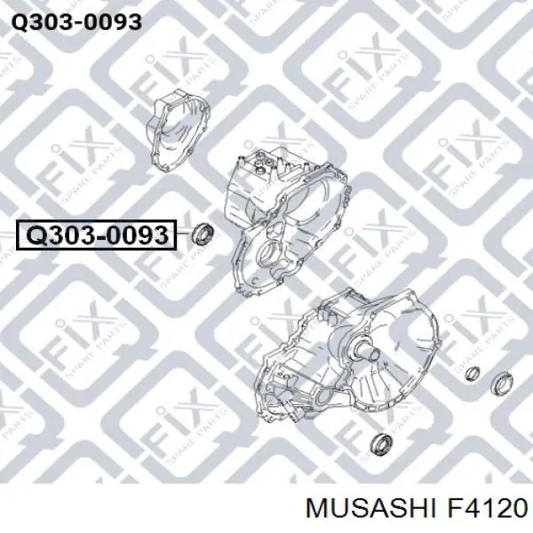 F4120 Musashi anillo retén de semieje, eje delantero