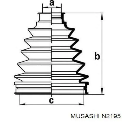 Comprar N2195 Musashi Retén del semieje delantero izquierdo