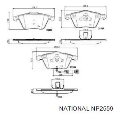 NP2559 National pastillas de freno delanteras