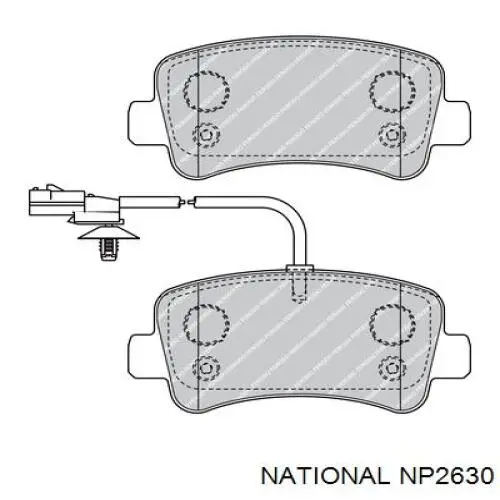 NP2630 National pastillas de freno traseras