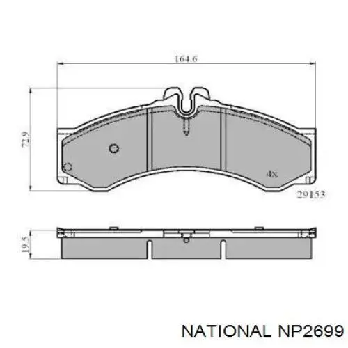 NP2699 National pastillas de freno delanteras