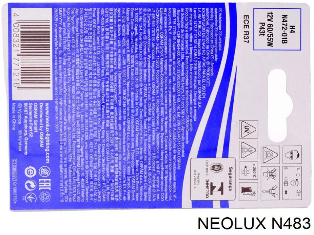 N483 Neolux bombilla halógena